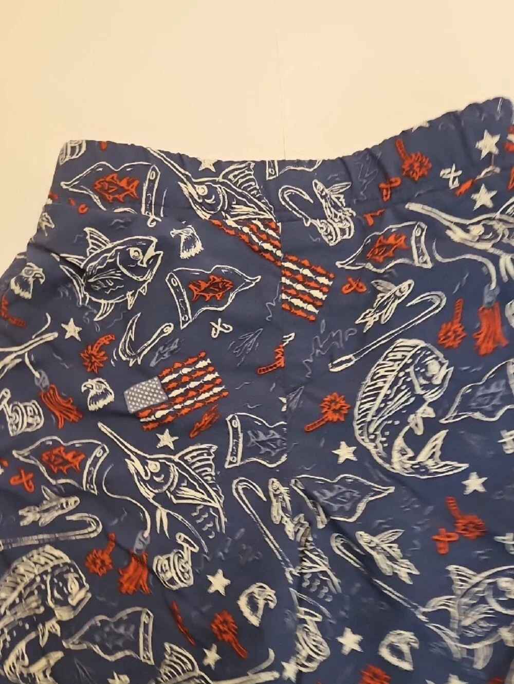Columbia Boys' Navy Blue Fish & Flag Swim Trunks